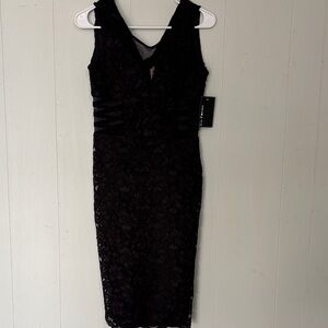 Enfocus Studio Black Lace Midi Dress